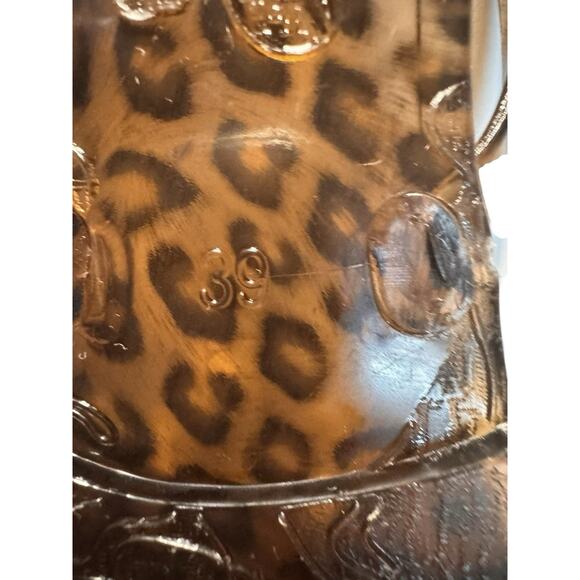 Olivia Miller Womens Size 39 (US 9) Leopard Studded Jelly Sandals Slip On Thong - Picture 10 of 11